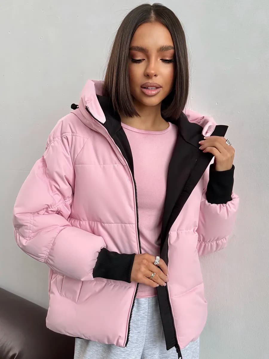 Куртка демисезонная короткая с капюшоном