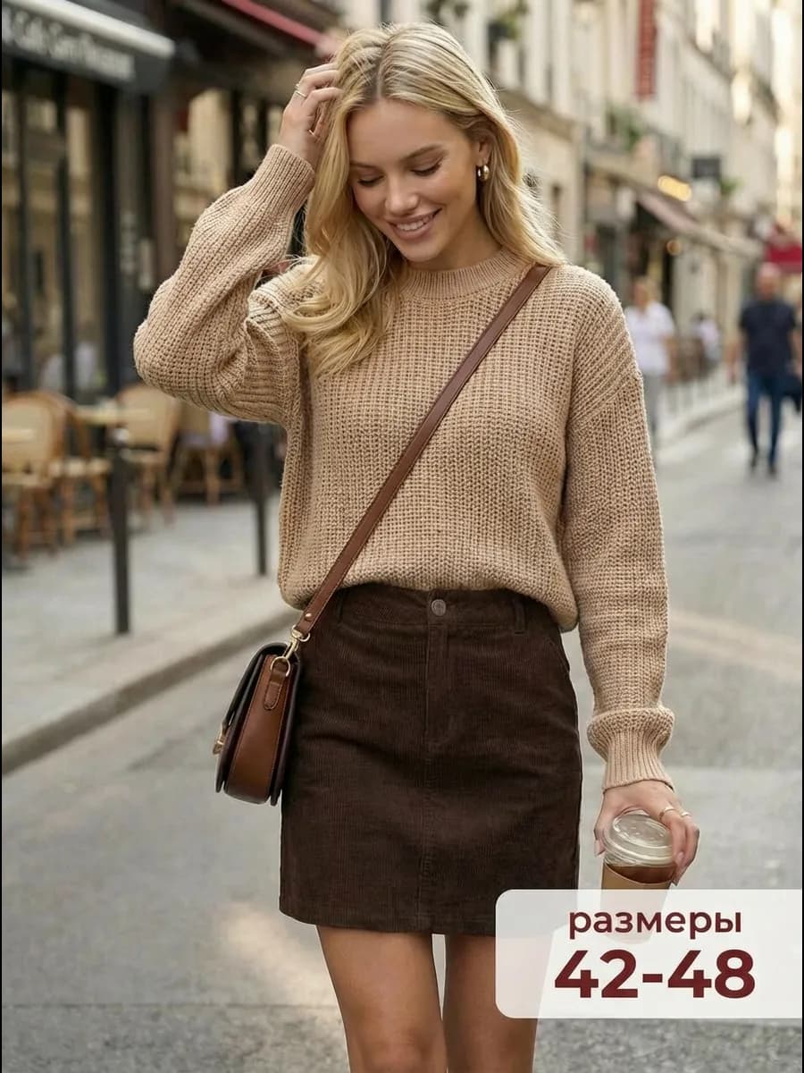 Юбка вельветовая мини