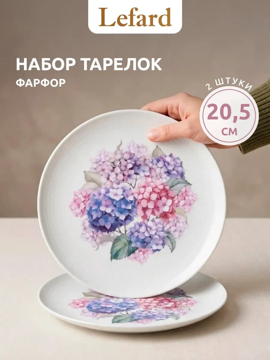 Набор тарелок закусочных 2 шт 20,5 см фарфор
