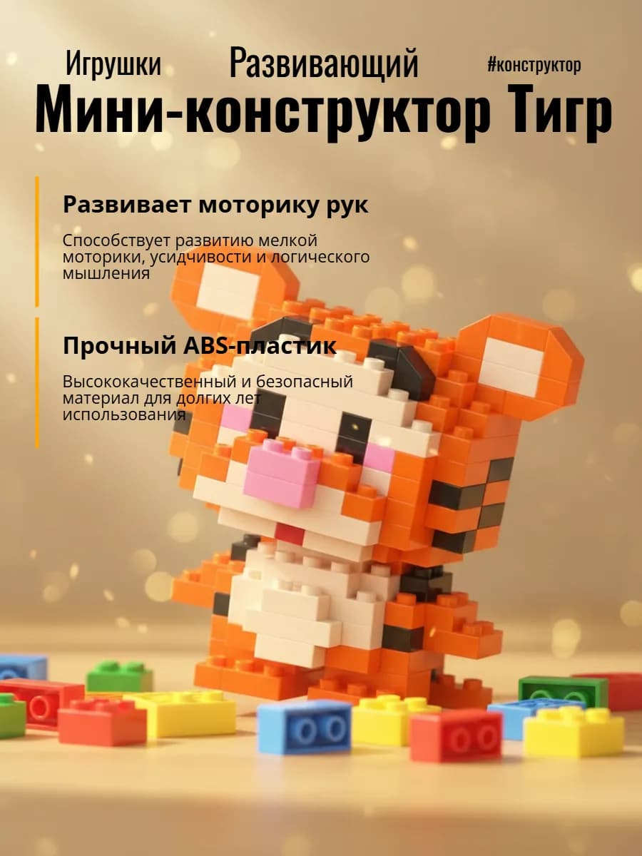 Конструктор из миниблоков 3D Тигруля