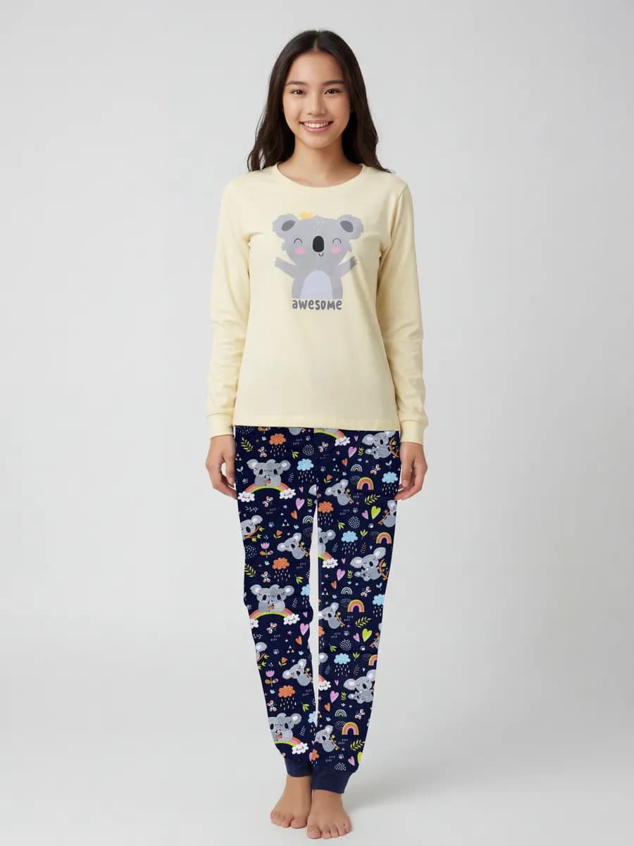 Пижама с брюками и лонгсливом