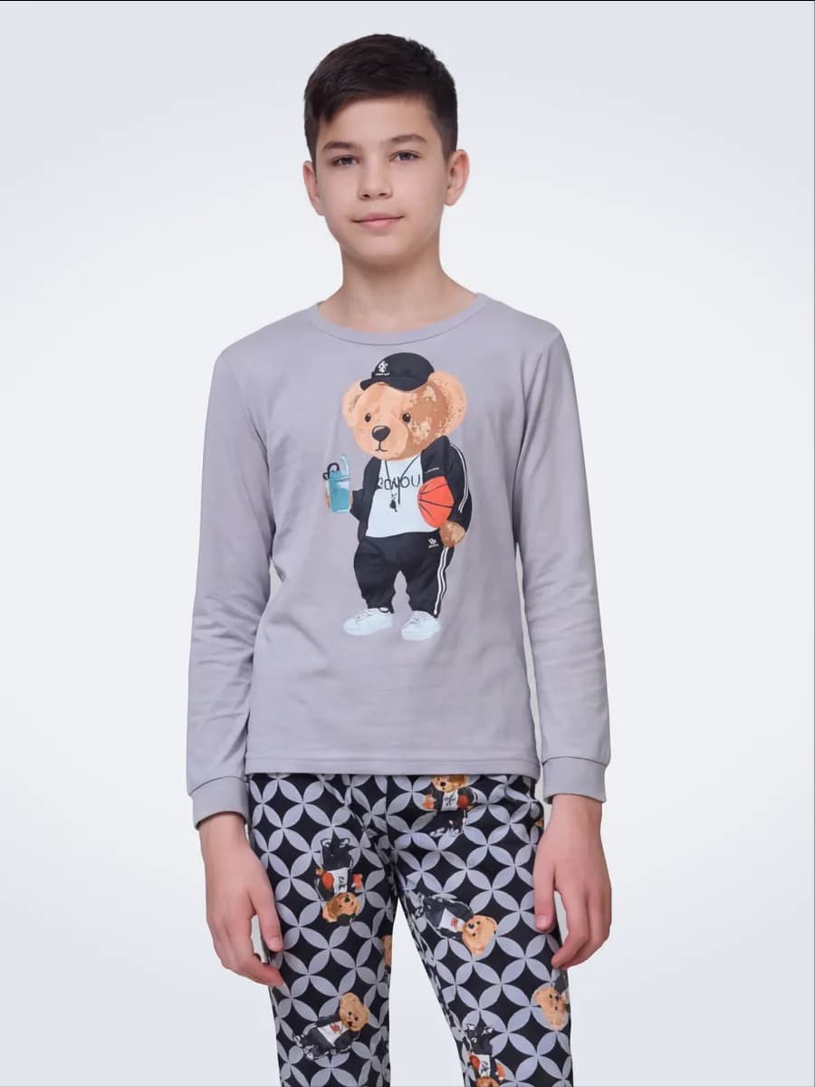 Пижама с брюками и лонгсливом - фото 1