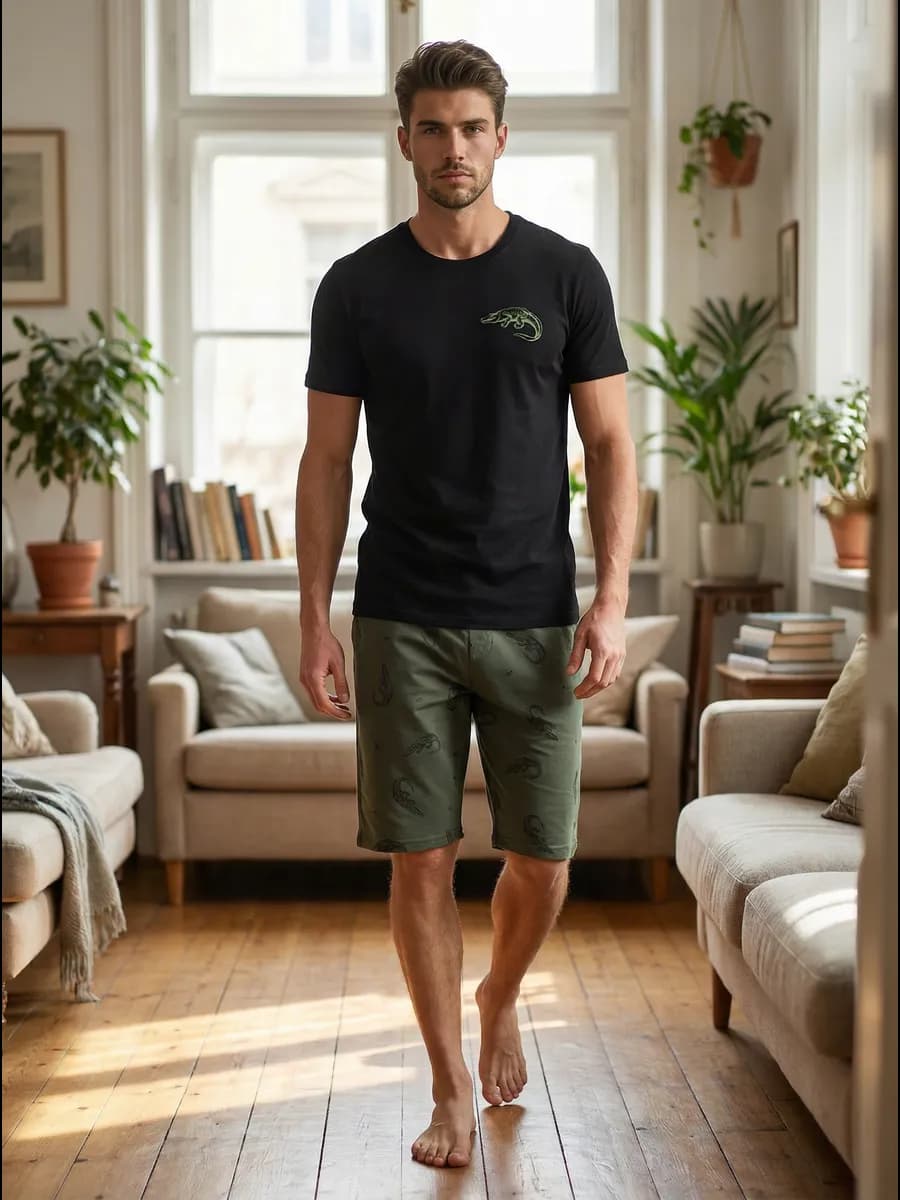 Домашний костюм пижама с шортами