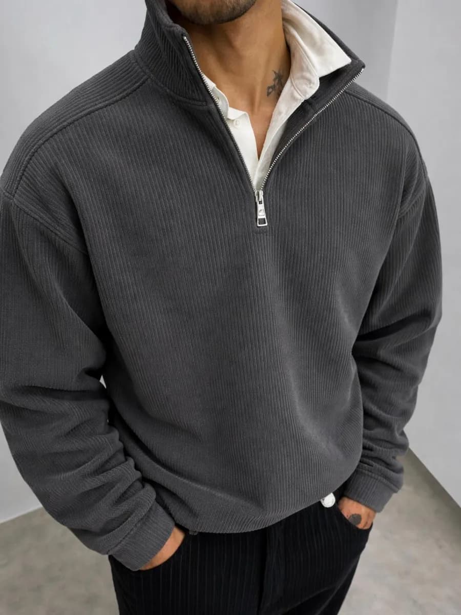 Толстовка спортивная вельветовая полузамок