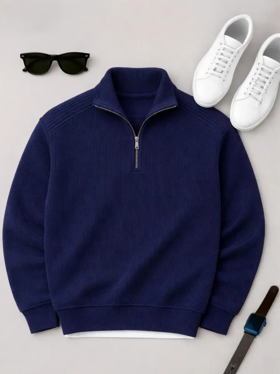 Толстовка спортивная вельветовая полузамок