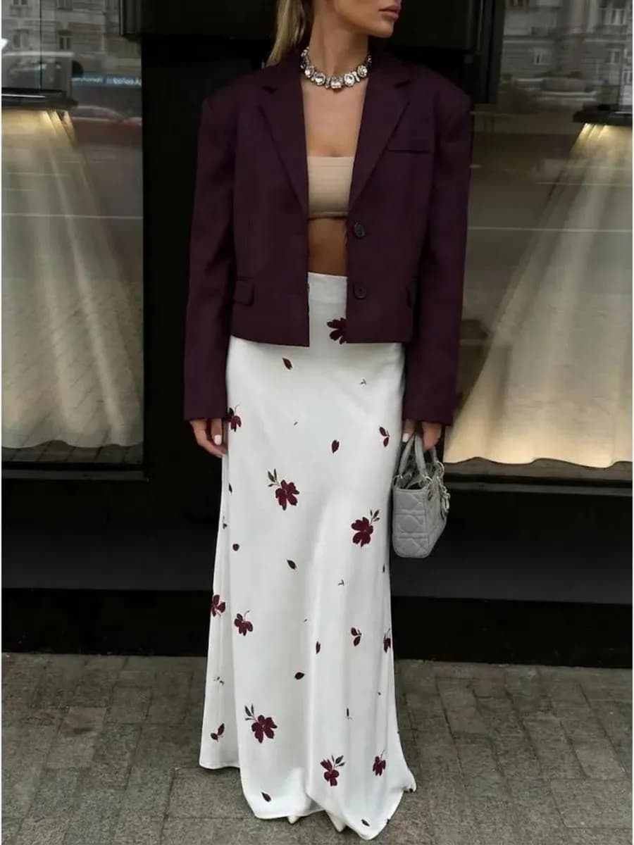 Пиджак оверсайз с необработанным краем укороченный жакет - фото 1