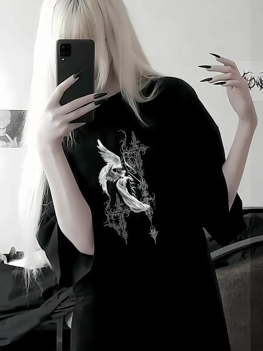 Футболка оверсайз с принтом cybersigilism affliction