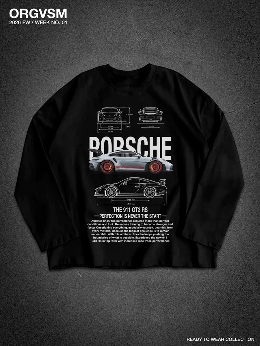 Лонгслив оверсайз с принтом porshe 911 порше 911