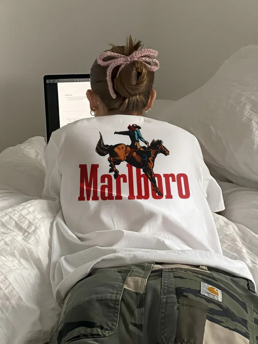 Футболка оверсайз с принтом у2к y2k marlboro