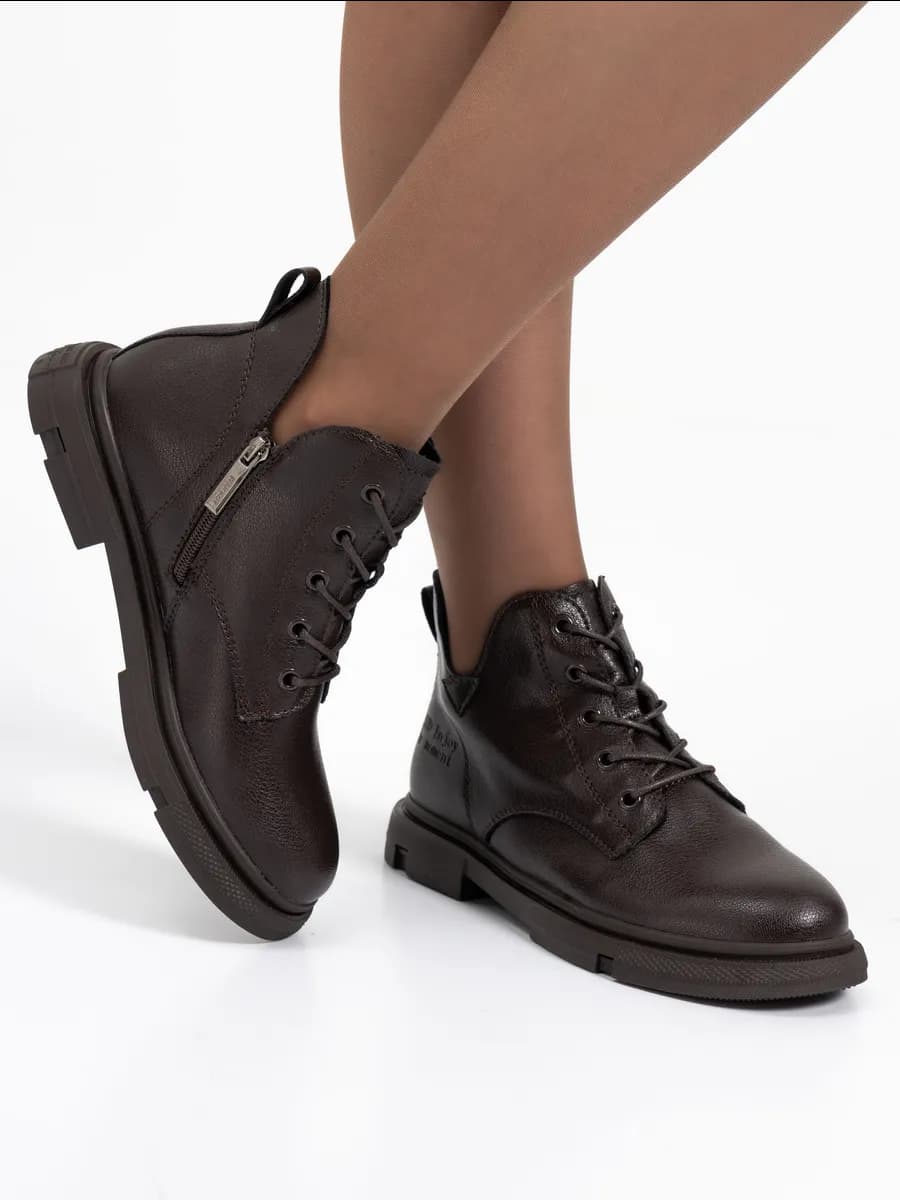 Ботинки женские демисезонные коричневые