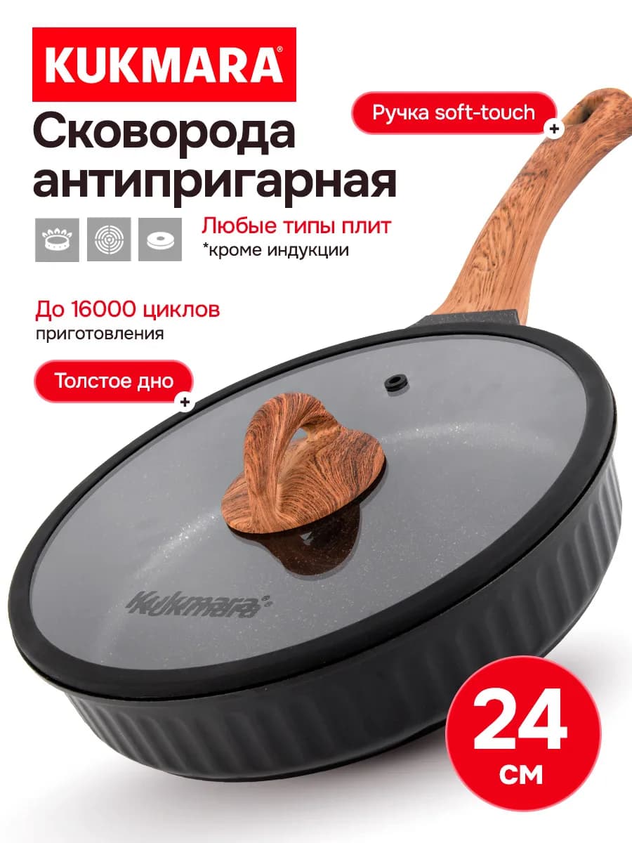 Сковорода антипригарная глубокая 24 см