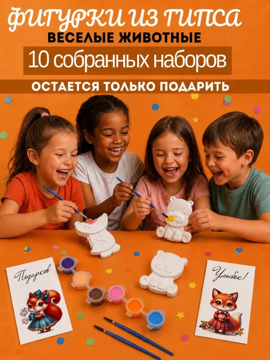 Детский набор 10 шт подарочный на день рождения в садик гипс