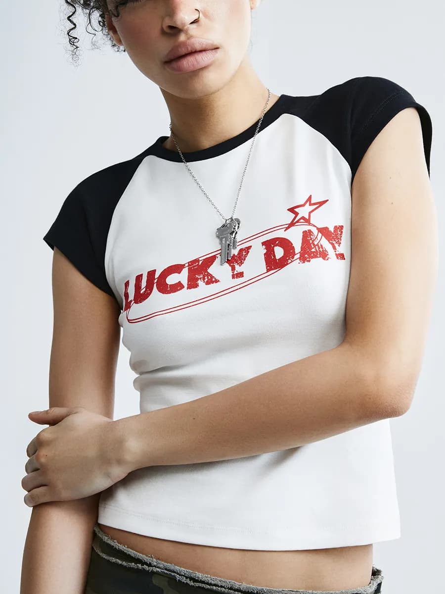 Футболка-топ y2k облегающая с принтом