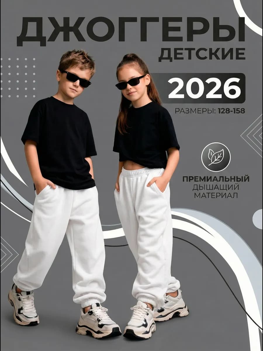 Джоггеры детские спортивные белые