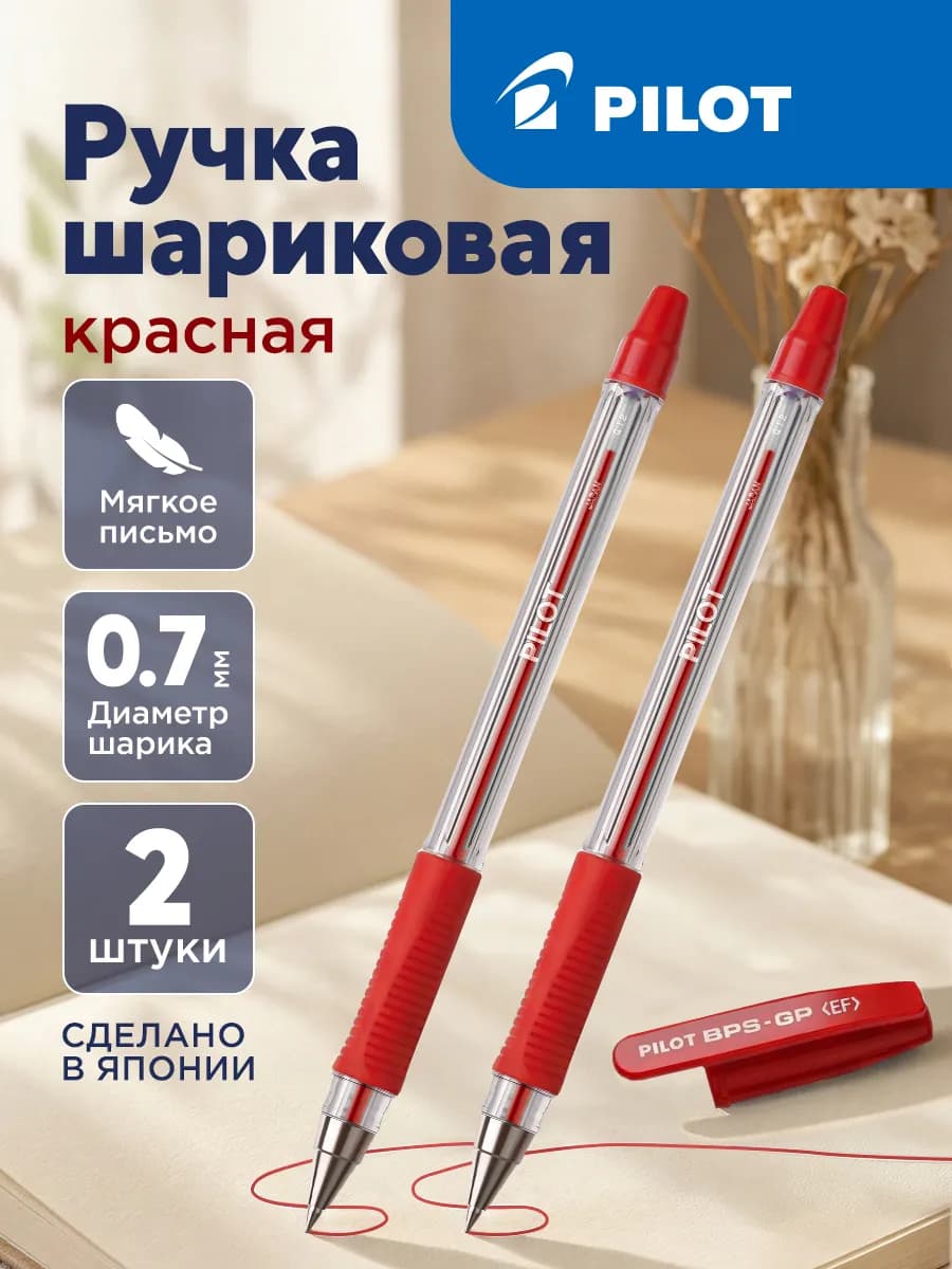 Ручки шариковые BPS F, красные, 2 шт