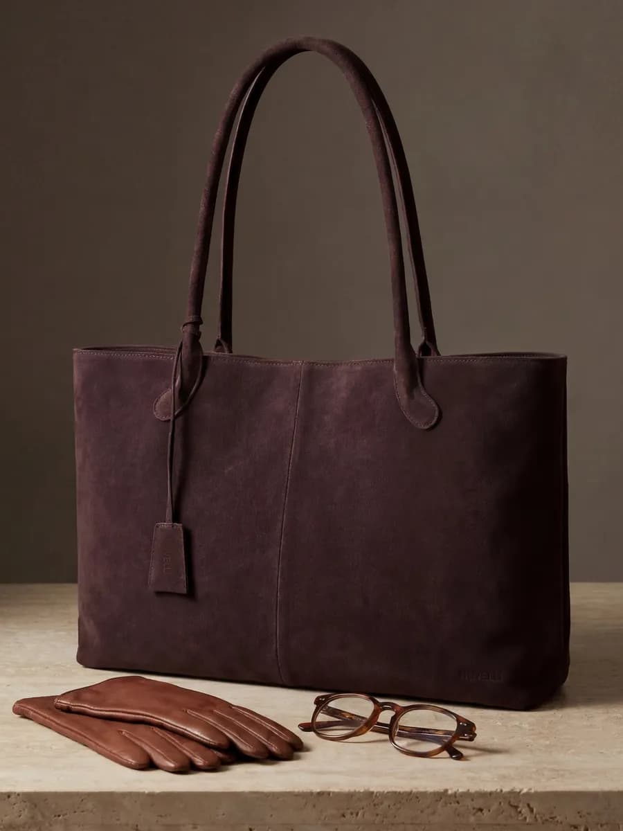 Натуральная замшевая большая сумка