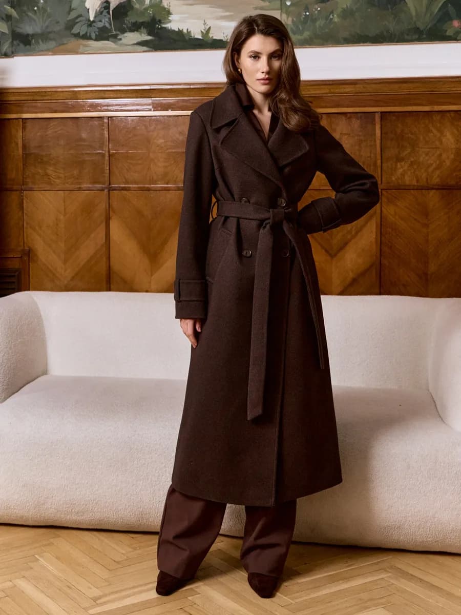 Пальто демисезонное длинное