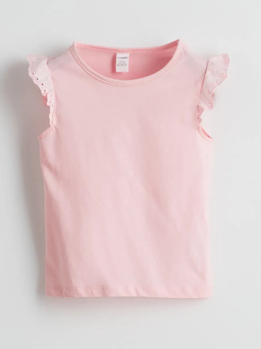 Блузка Для Девочек Джерси С Вышивкой И Круглым Вырезом