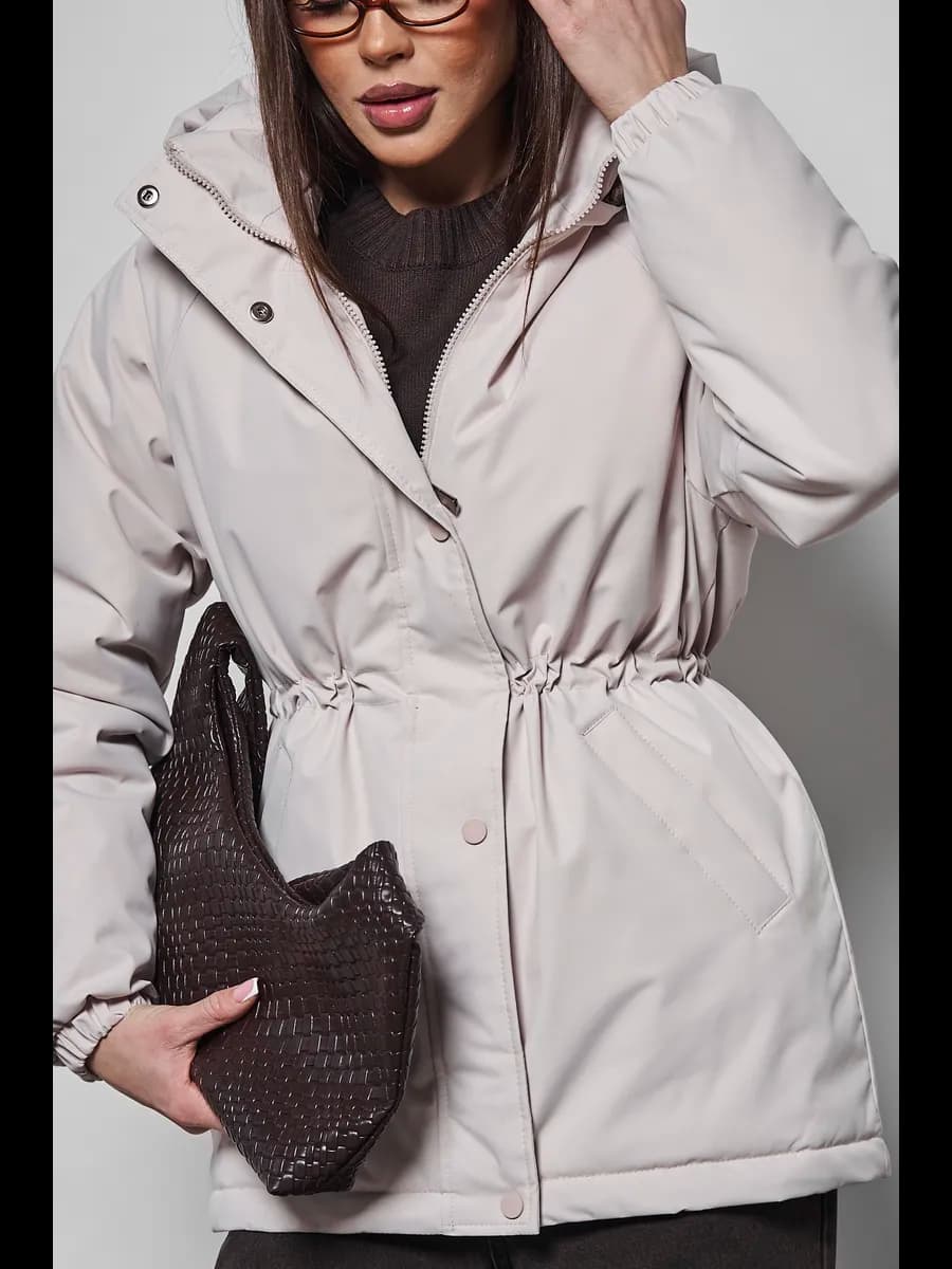 Куртка демисезонная удлиненная с капюшоном весна