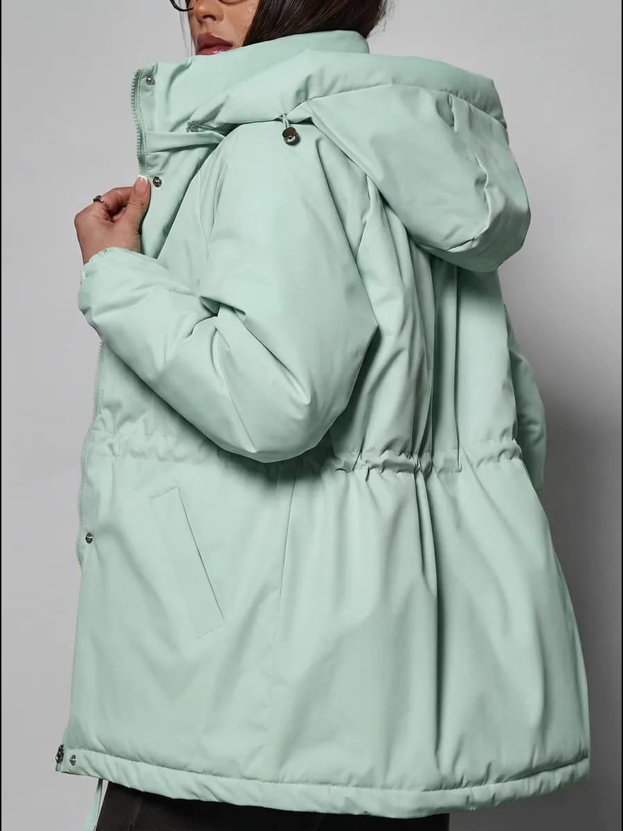 Куртка демисезонная удлиненная с капюшоном весна - фото 1