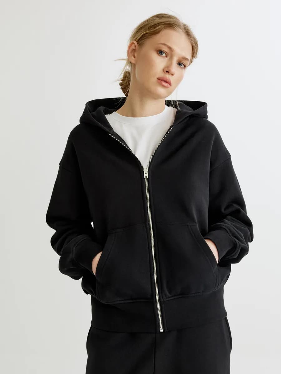 Женский зип худи из футера