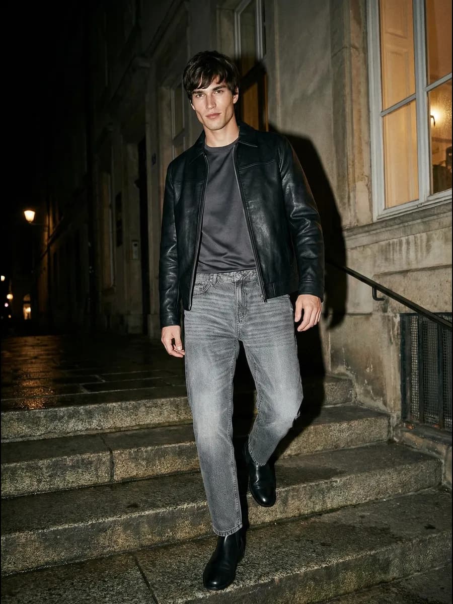 Джинсы TAPERED FIT с эффектом стирки