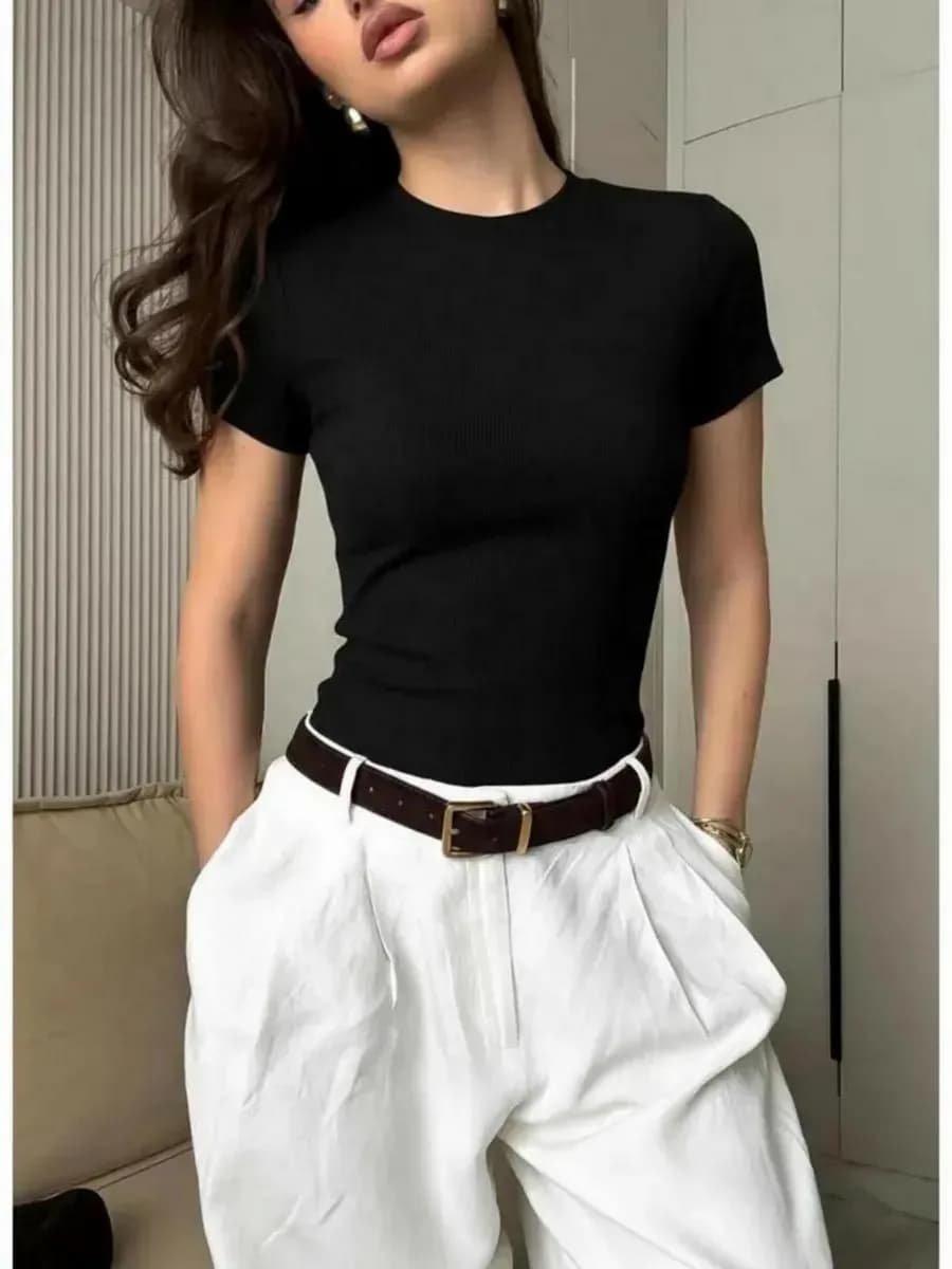 Футболка базовая облегающая