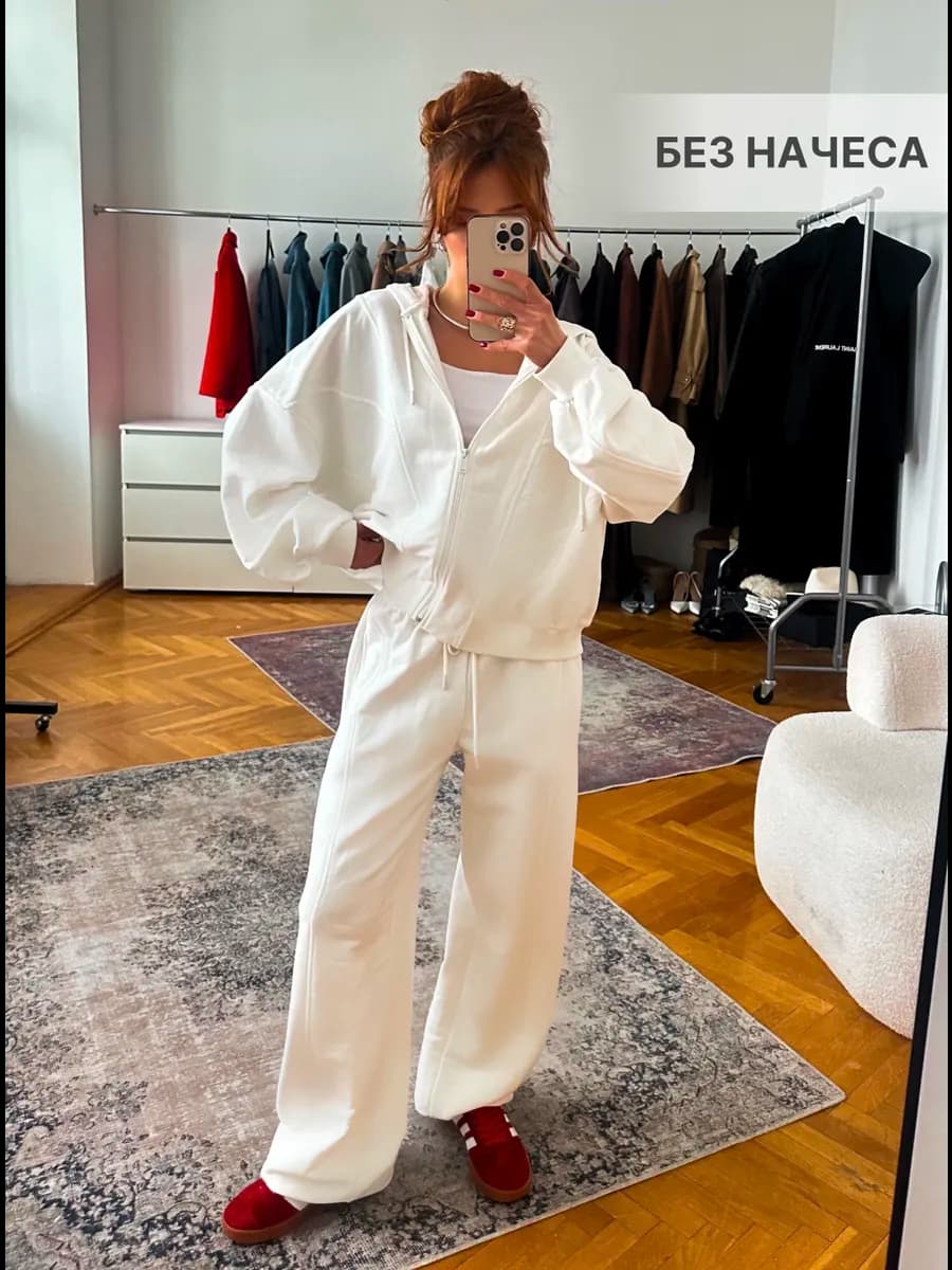 Костюм брючный без начеса с капюшоном