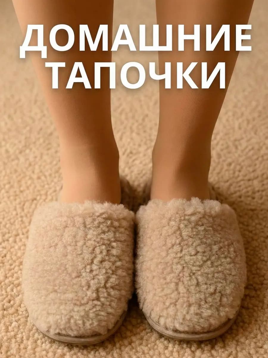 Тапочки домашние меховые