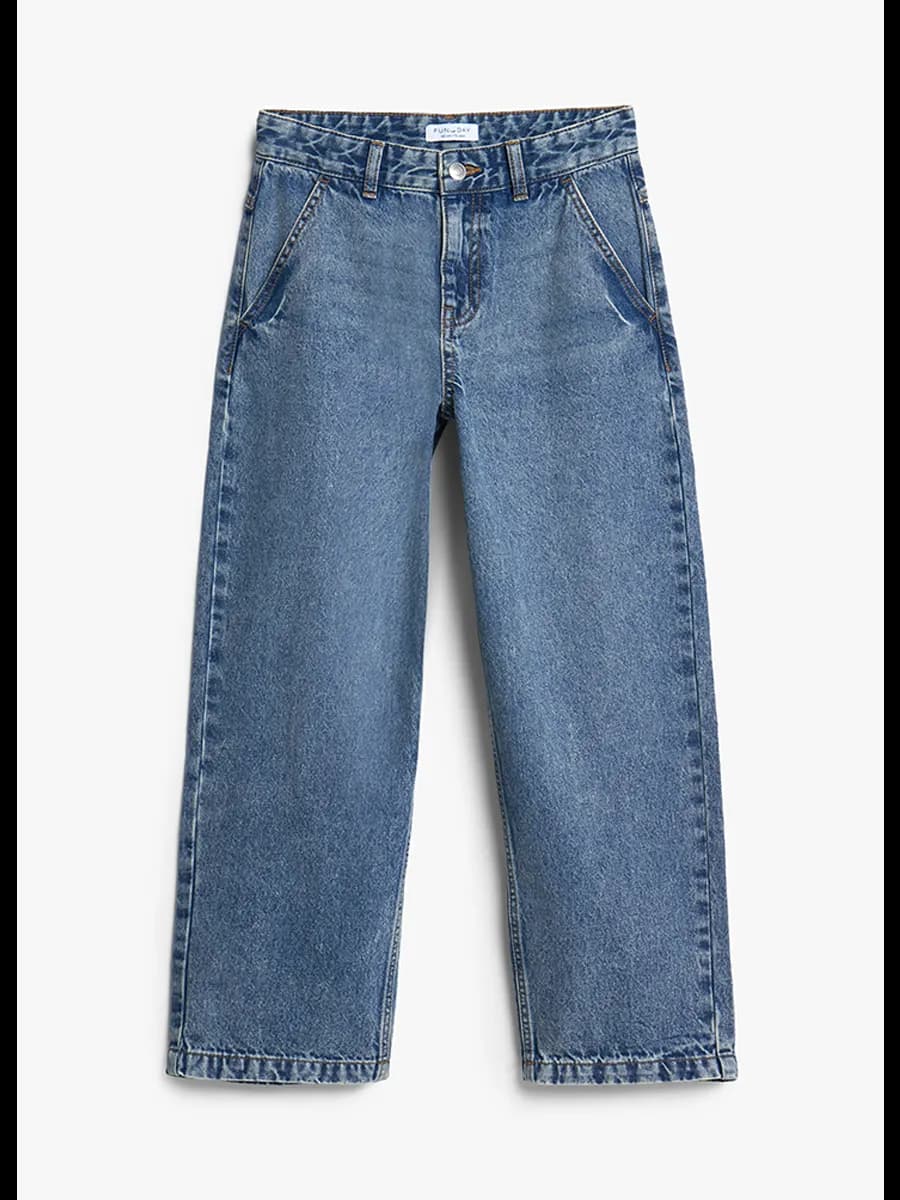 Джинсы синие Comfort Fit с эффектом стирки