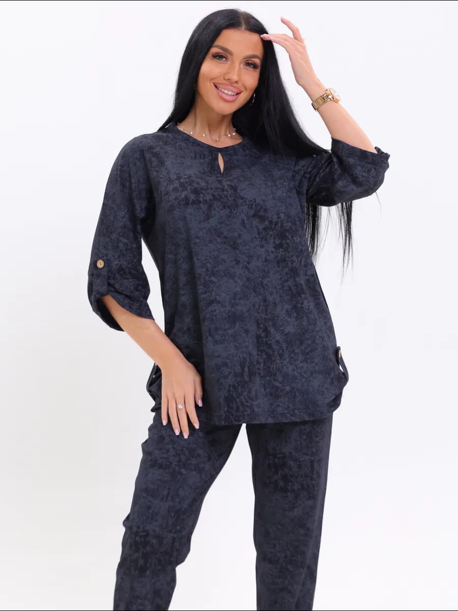 Домашний костюм трикотажный двойка с брюками