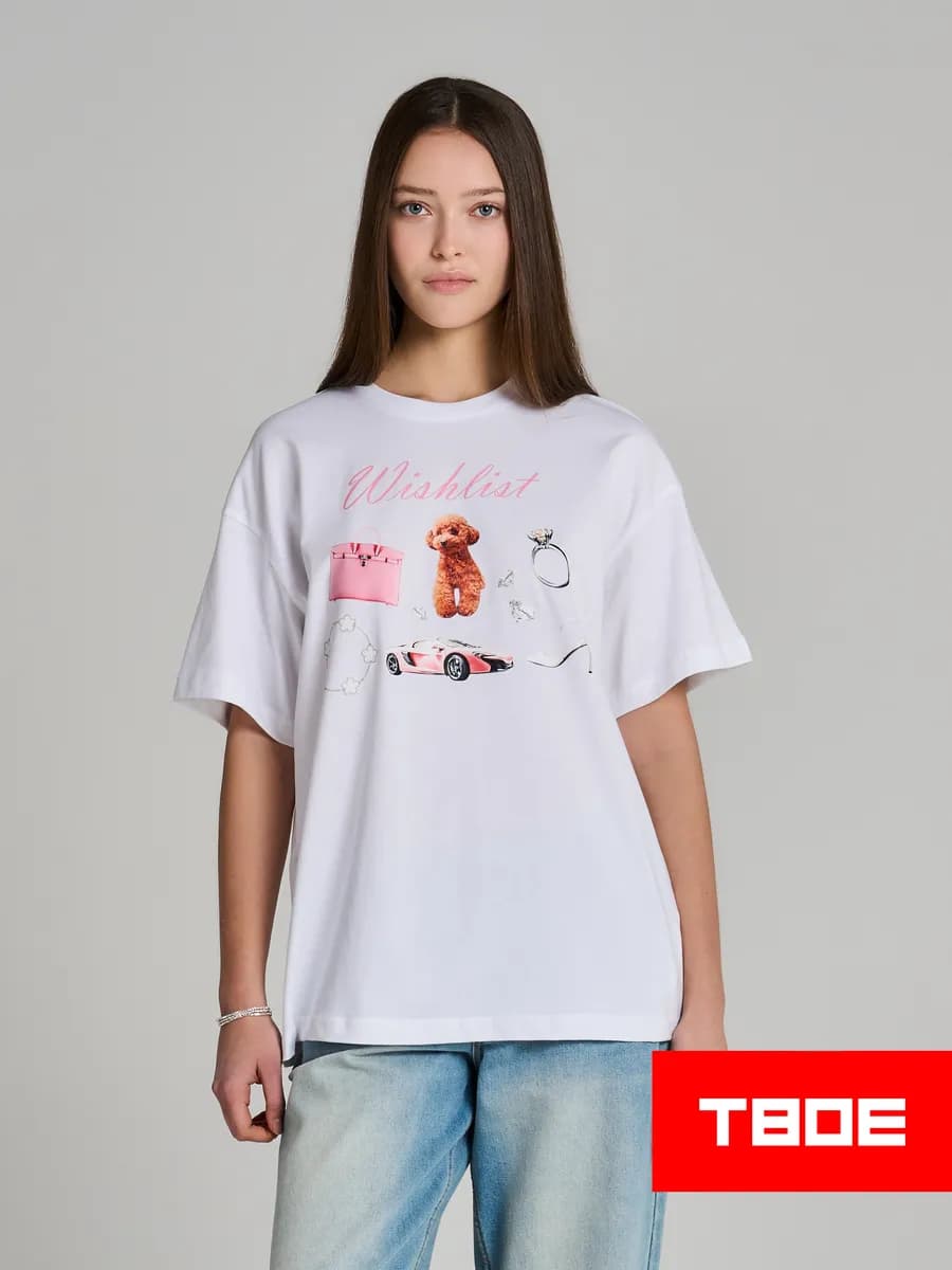 Футболка оверсайз из хлопка с принтом