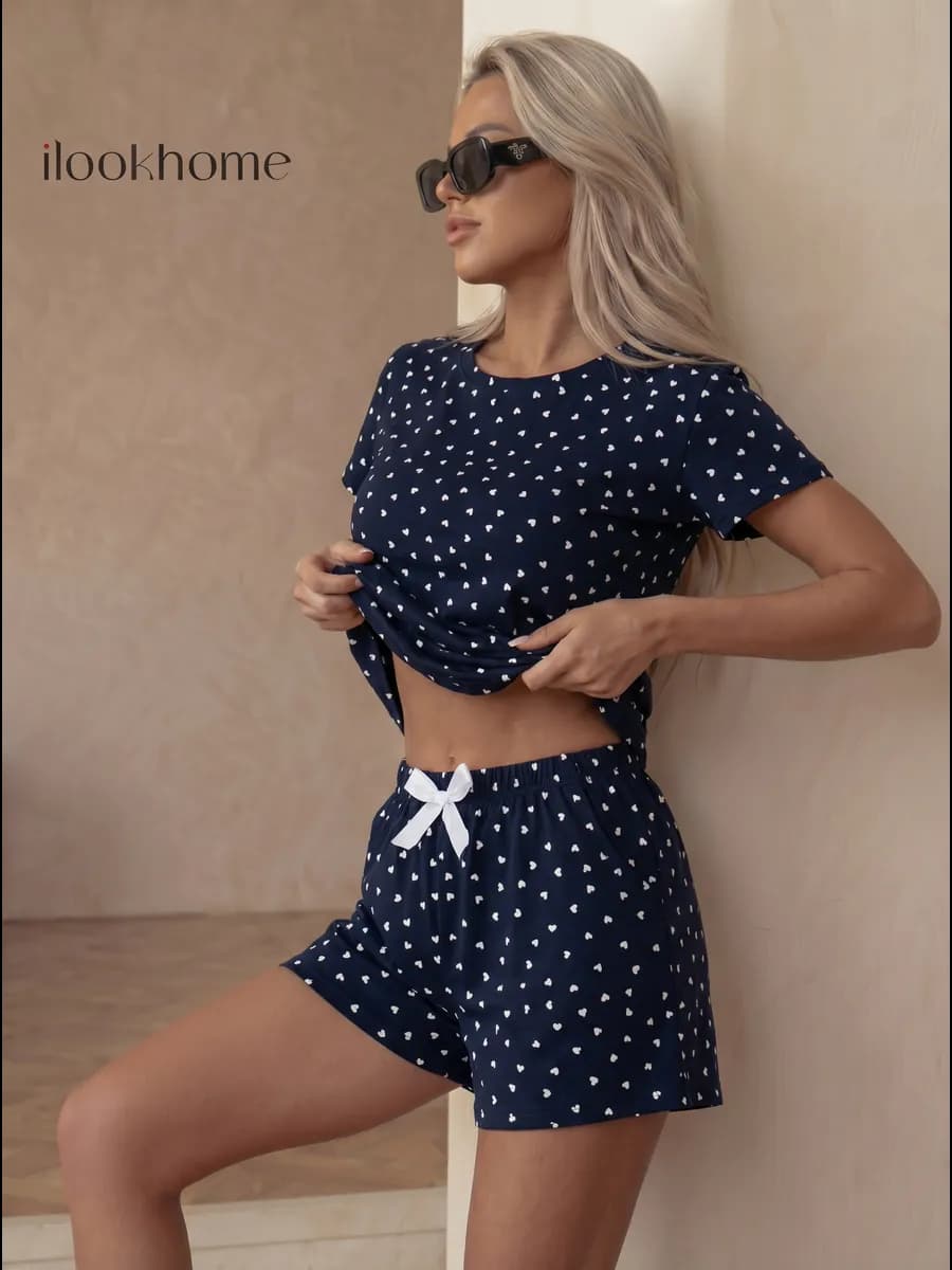 Костюм домашний с шортами и футболкой летний