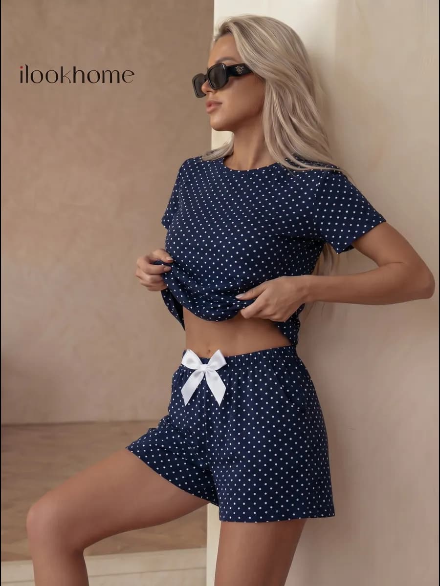 Костюм домашний с шортами и футболкой летний