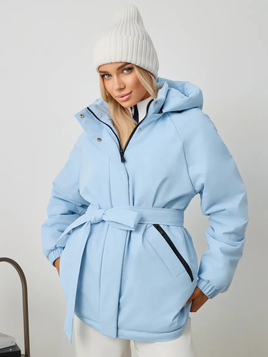 Куртка весенняя 2026 удлиненная с капюшоном