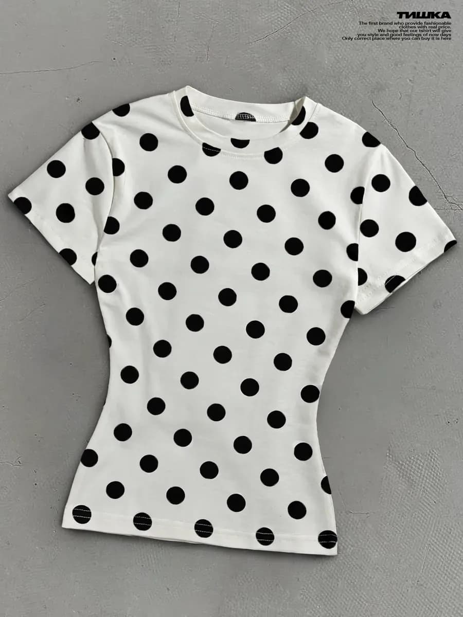 Обтягивающая футболка скимс polka dot