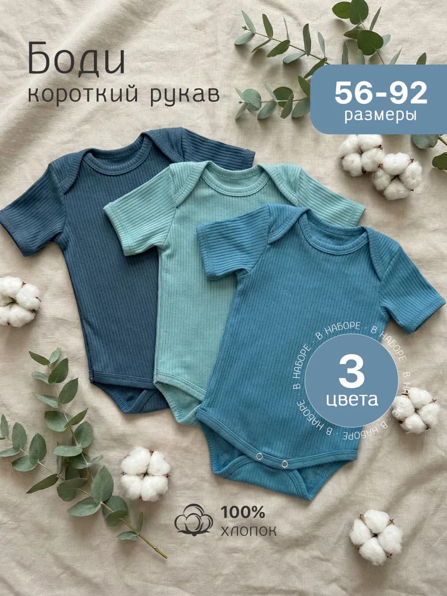 Боди для новорожденных с коротким рукавом
