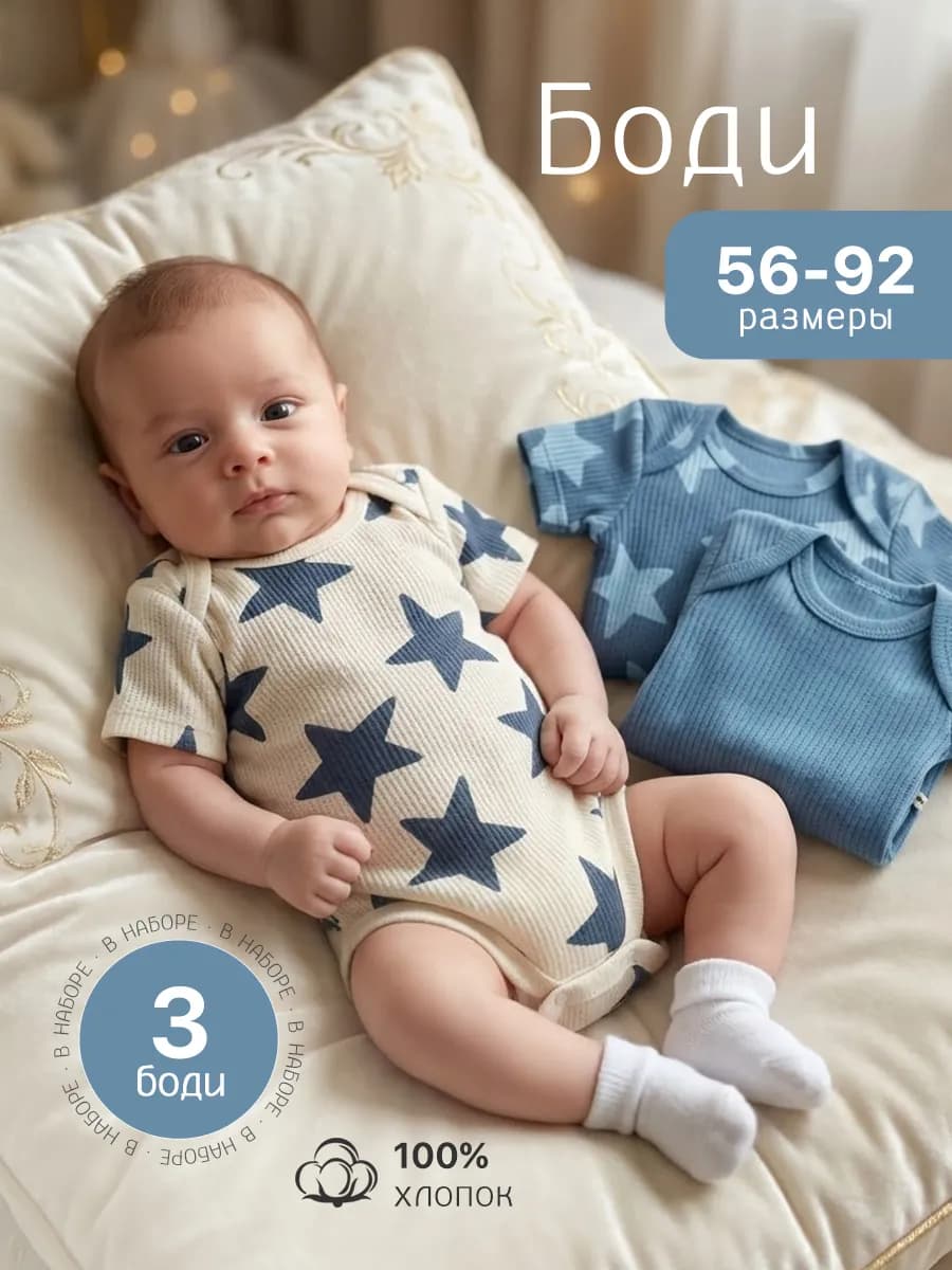 Боди для новорожденных с коротким рукавом