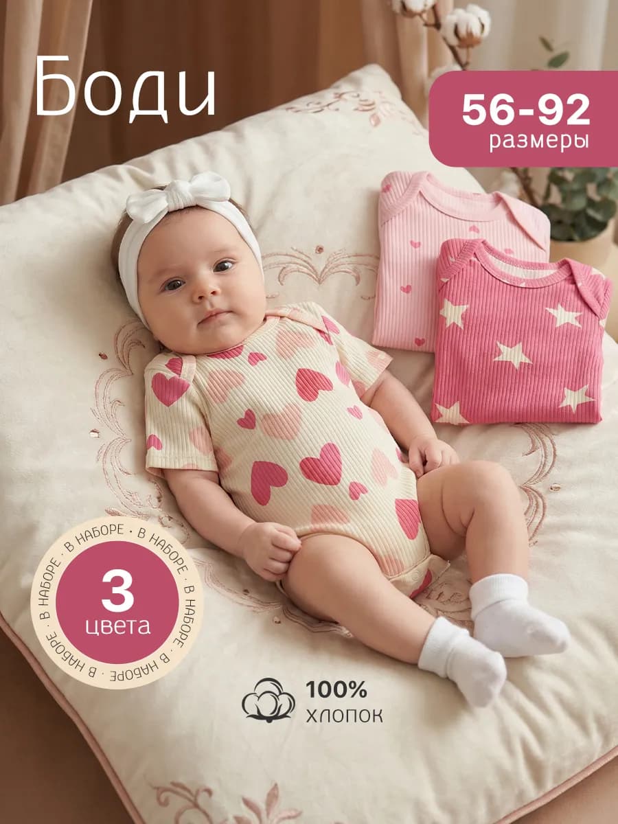 Боди для новорожденных с коротким рукавом