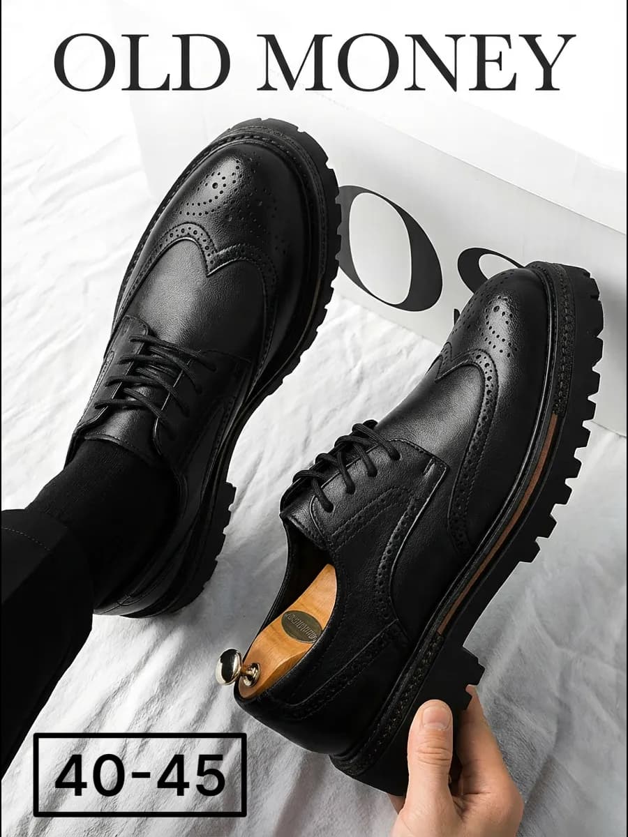 Туфли классические дерби с высокой подошвой платформой