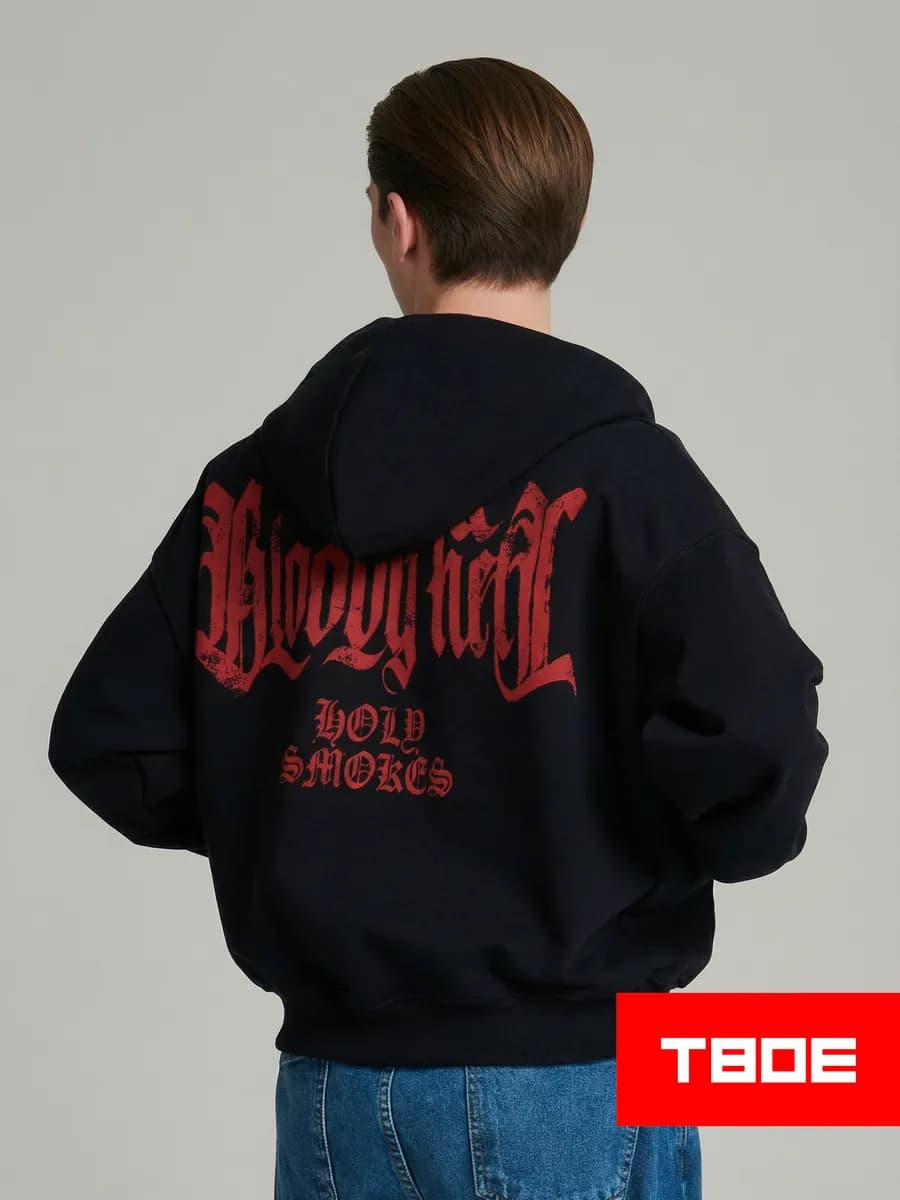 Толстовка оверсайз с надписью на спине