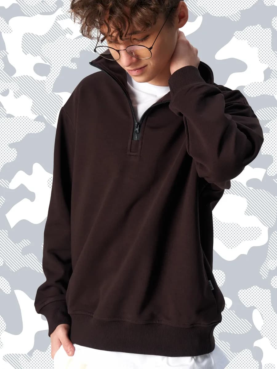 Толстовка оверсайз для мальчика на молнии подростковая
