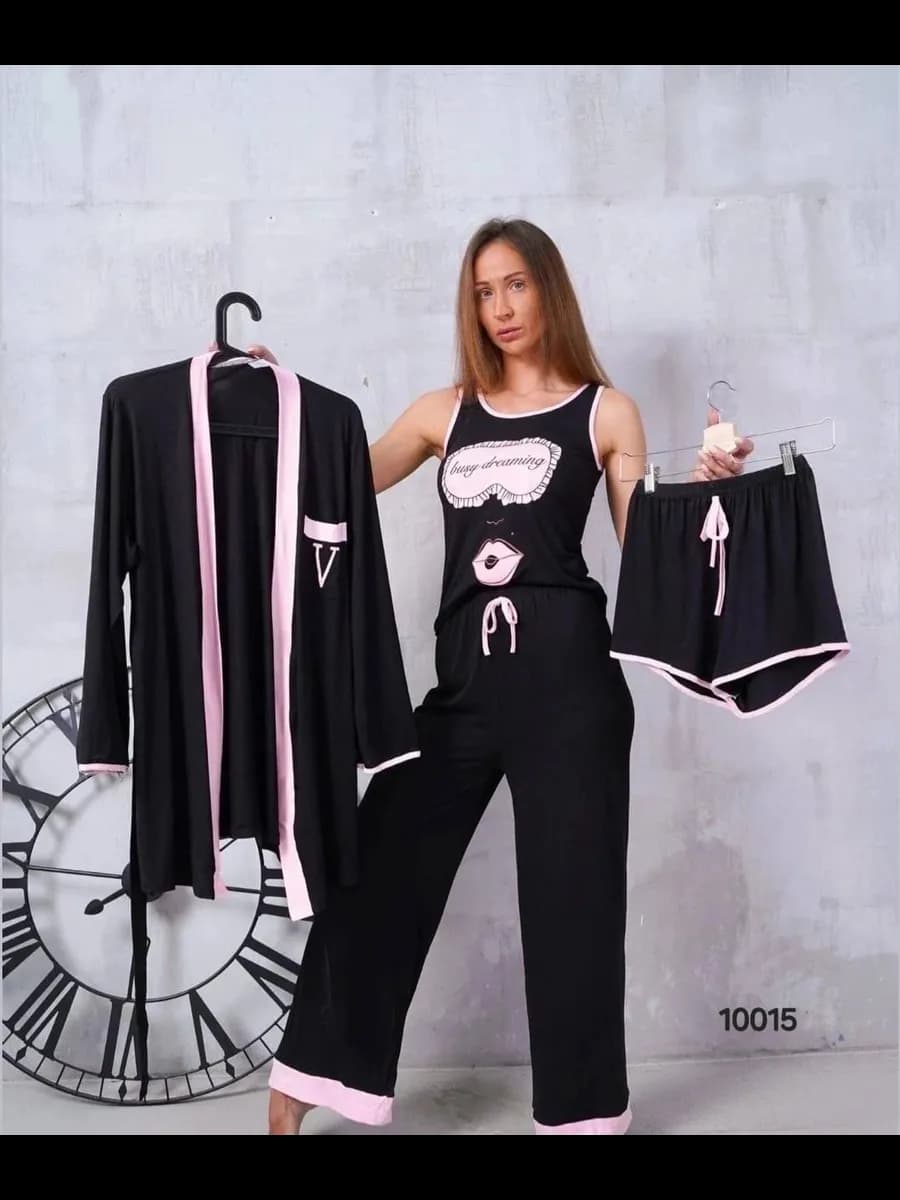 Пижама домашняя комплект со штанами и шортами