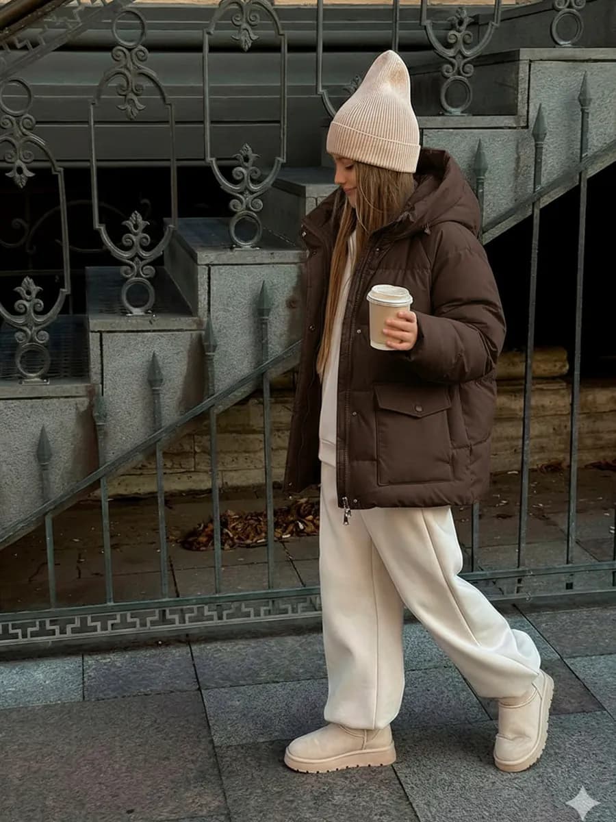 Куртка демисезонная оверсайз с капюшоном - фото 1