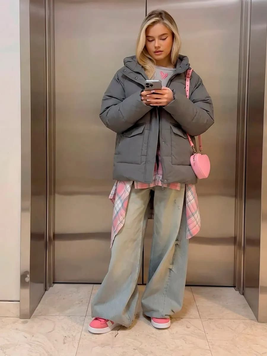 Куртка демисезонная оверсайз с капюшоном