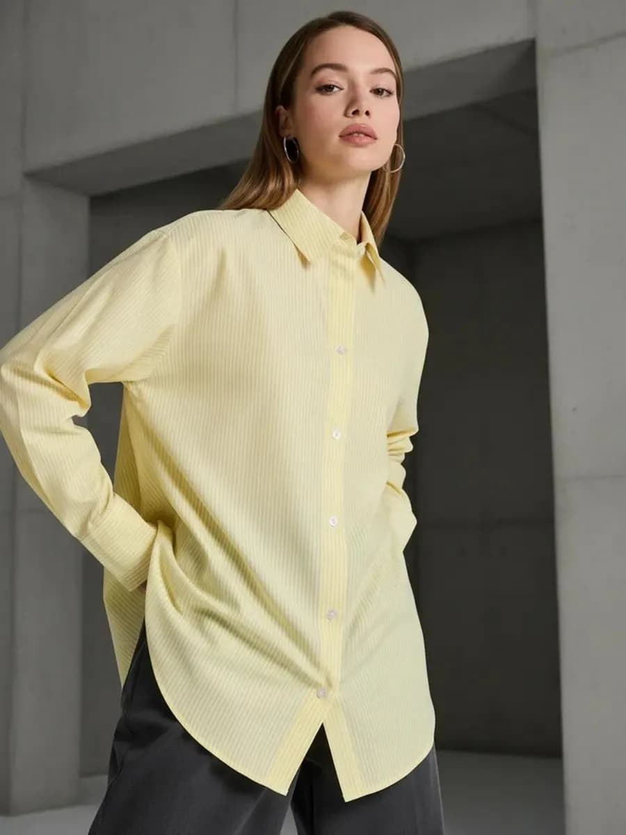 Удлиненная рубашка в полоску