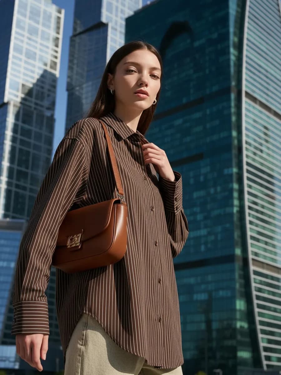 Удлиненная рубашка в полоску