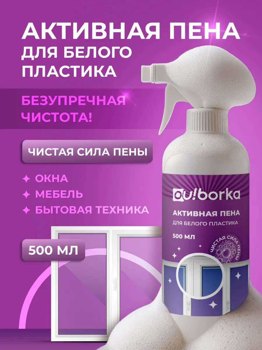 Очиститель антипыль для мытья белого пластика, окон и мебели