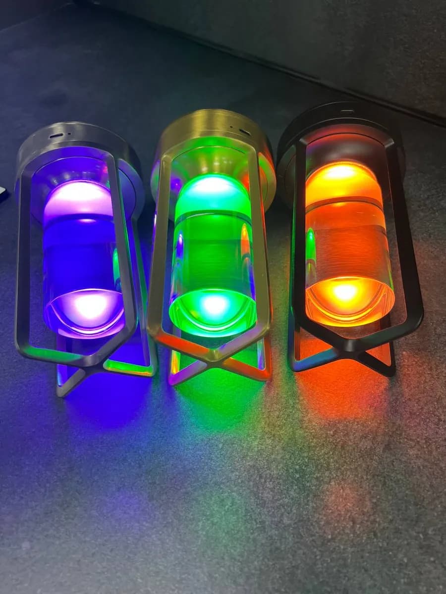 Лампа настольная беспроводная металл RGB Светильник ночник