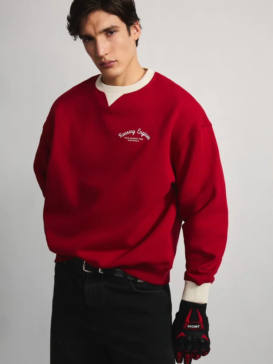 Свитшот оверсайз свободный хлопковый с надписью